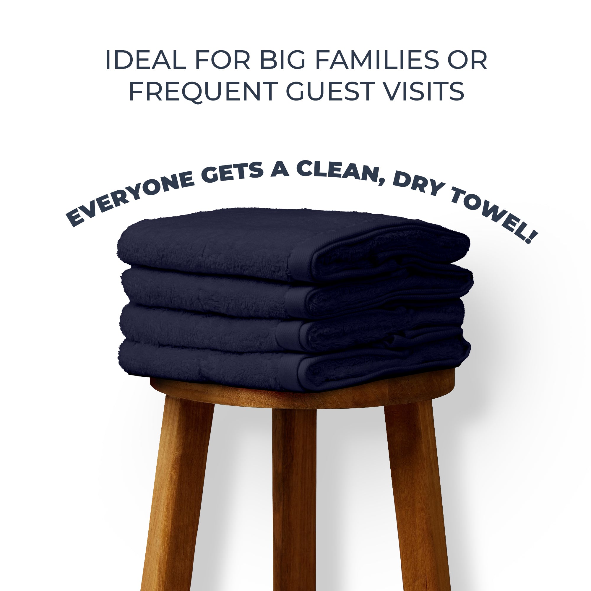 Navy Luxury Egyptian Cotton Towels | Hand & Bath Towels