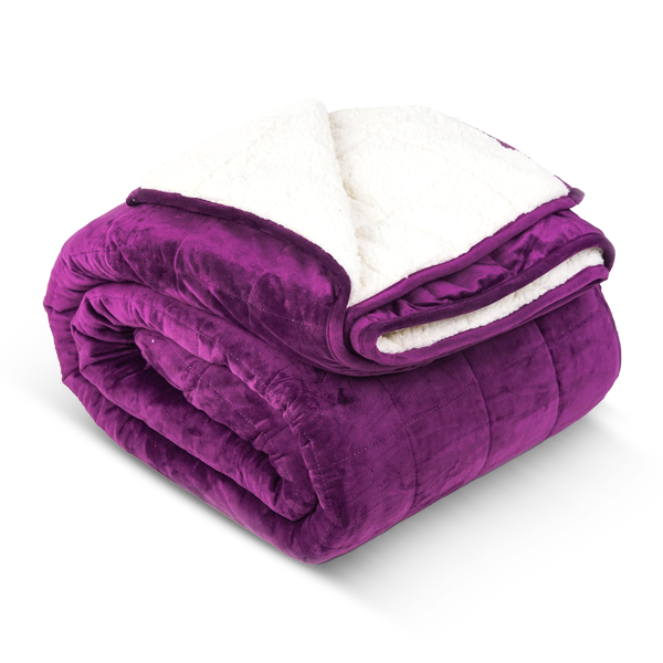 Plum Sherpa Weighted Blanket