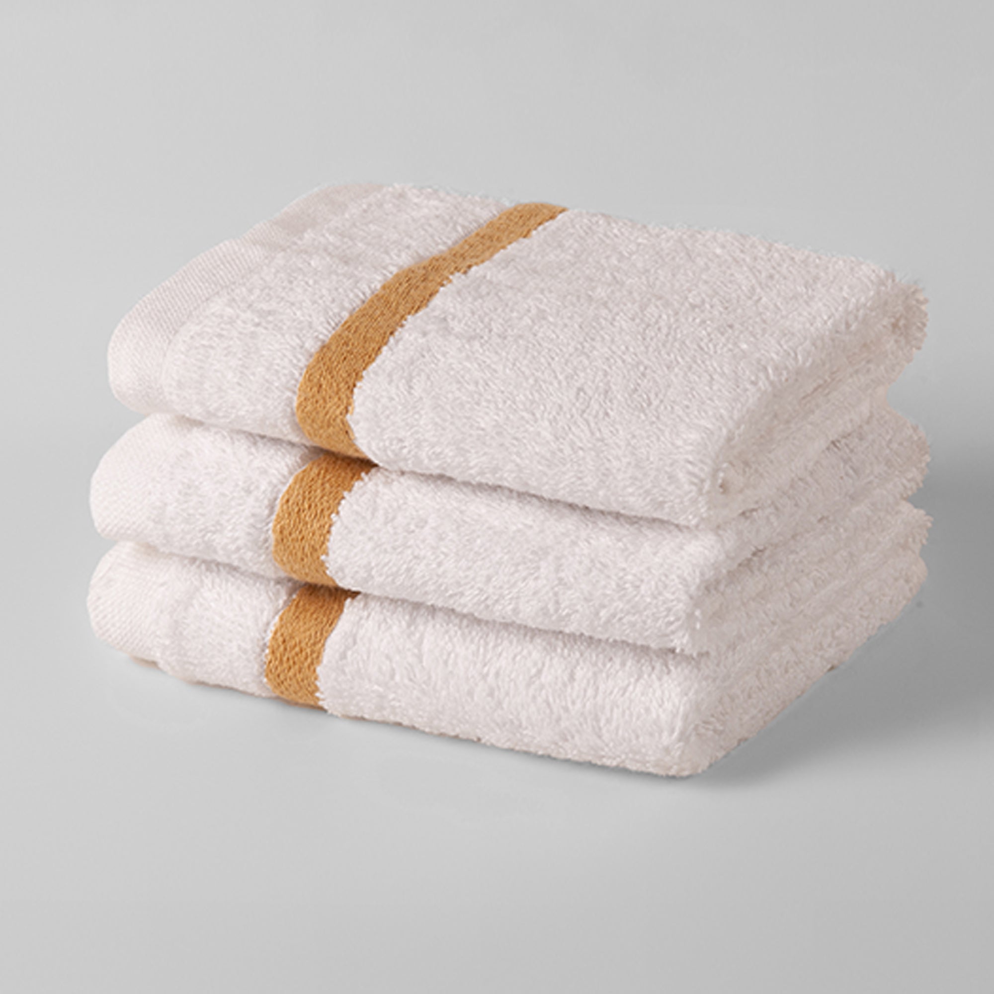 The Linen Company Towel Wash White Double Margin Face Towel- Set of 3